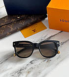 Жіночі сонцезахисні окуляри Lv (1523) black LUX, фото 3