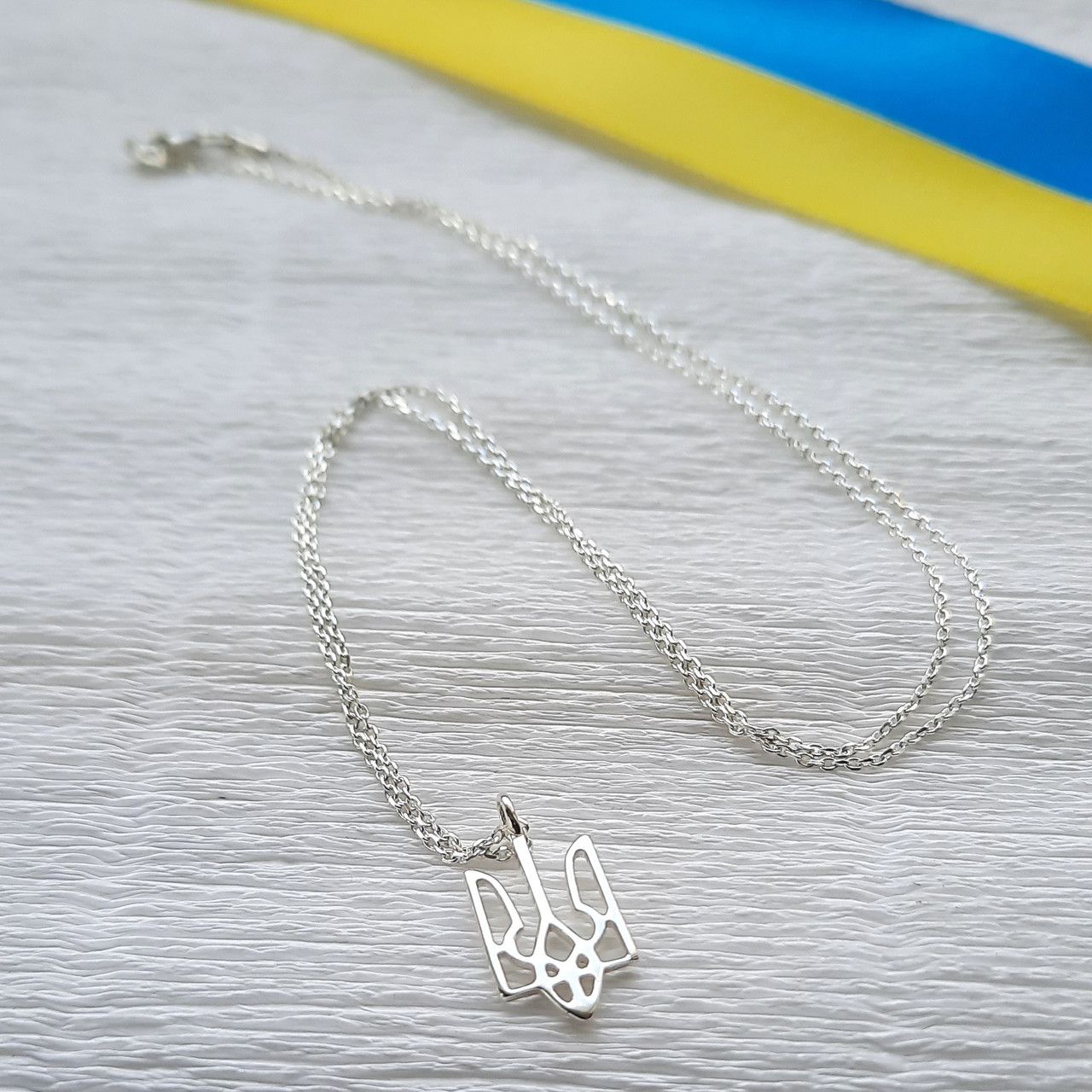 Срібне кольє Тризуб України, фото 1