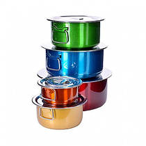 Набір каструль Supretto зі складними ручками та кришками 5 шт. (7568)