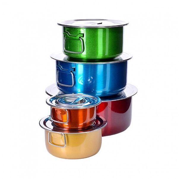 Набір каструль Supretto зі складними ручками та кришками 5 шт. (7568), фото 1