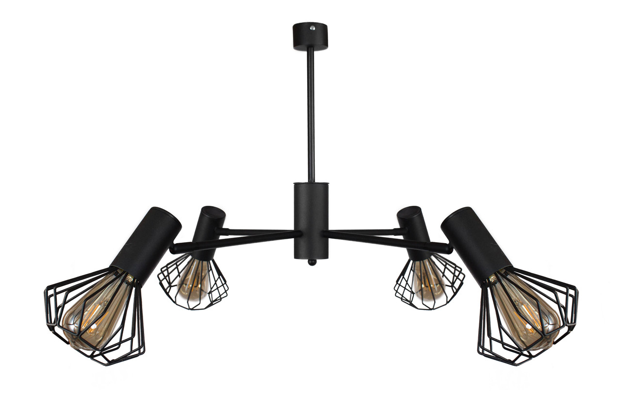 Люстра лофт чорна 4 лампи Diadem NL 22152-4 BK, фото 1