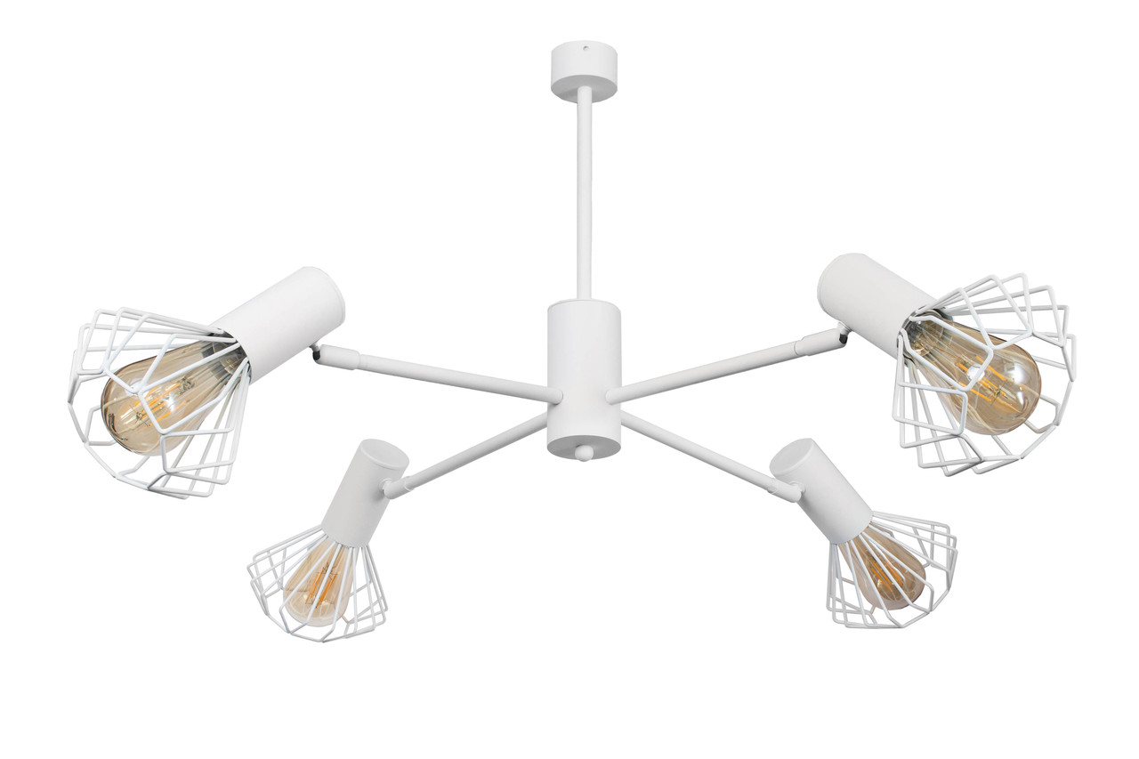 Люстра лофт біла 4 лампи Е27 Diadem NL 22152-4 WH, фото 1