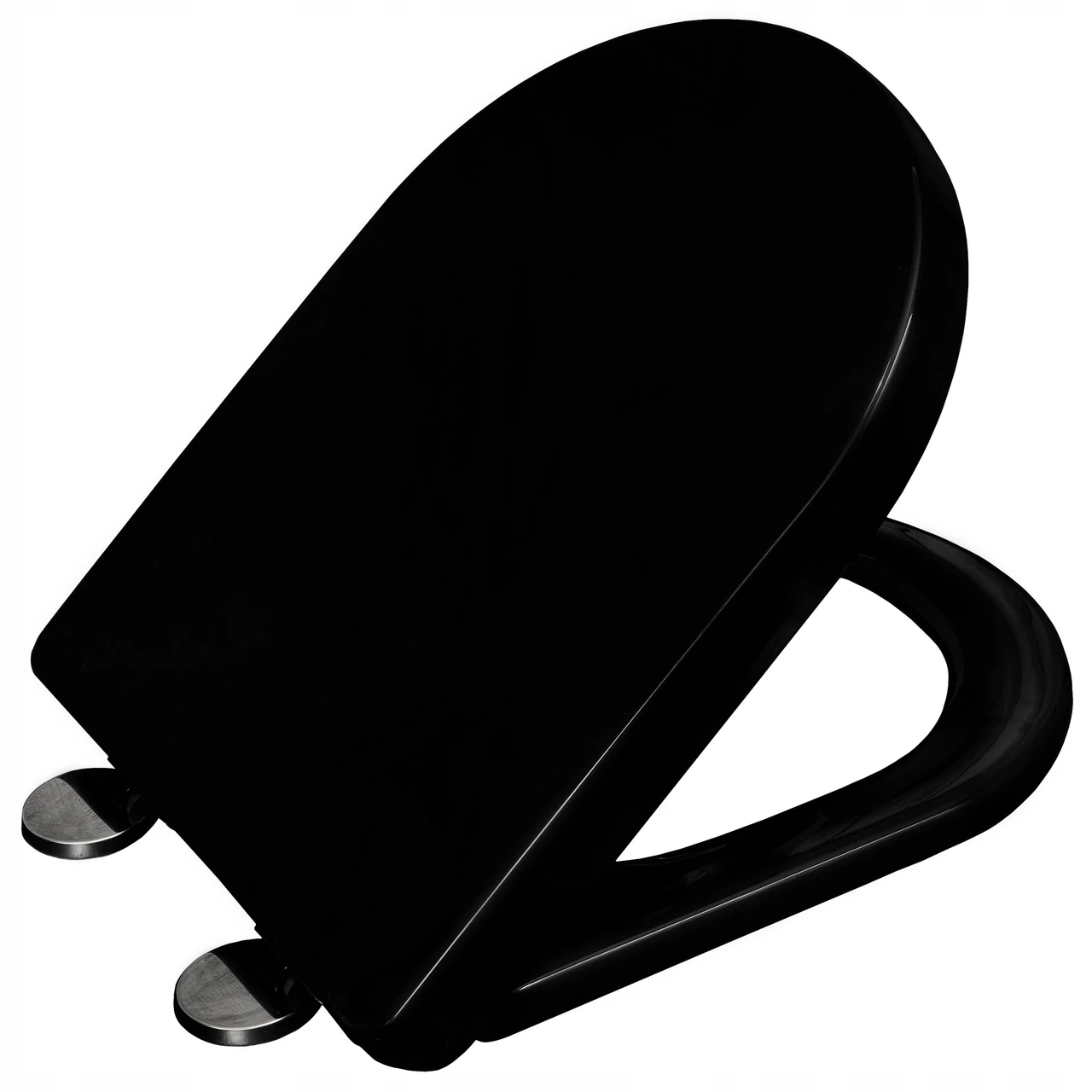 Сидіння для унітаза з плавним закриванням, стільчик EasyClean Black, мікроліфт, чорний колір