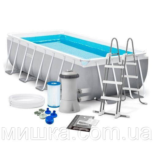 Каркасний басейн Intex 26788, 400*200*100 см, сходи, фільтр-насос (2006 л/ч)