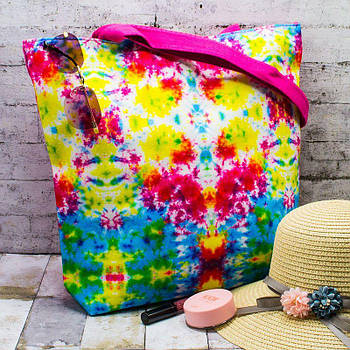 Пляжна сумка жіноча яскрава на блискавці 36*41 см літній принт у різних кольорах Luna