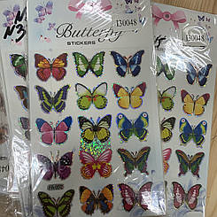 Наклейки декоративні ( дитячі) Метелики голографічні