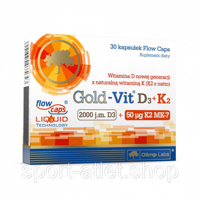 Вітаміни та мінерали Olimp Gold-Vit D3+K2 2000 IU, 30 капсул