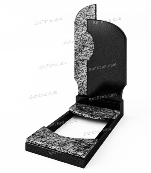 Памятник в форме Клюшка: черный с серым (габбро-покостовка), комбинированный, фигурный) - фото 1 - id-p1626312346