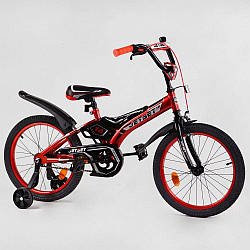 Велосипед 2-х колісний 16" дюймів Червоний (5-6 років, зріст 100-120 см) Jet Set ручне гальмо, дод. колеса