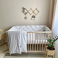 Комплект постельного белья Маленькая Соня в детскую кроватку для новорожденной девочки Stars розовый