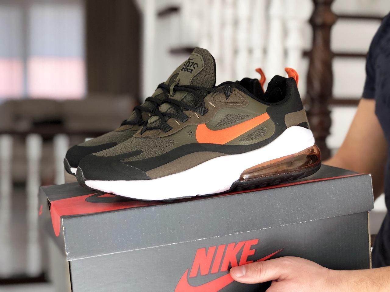 Мужские легкие кроссовки темно зеленые Nike Air Max 270 React ,найк айр ...