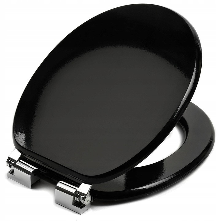 Сидіння для унітаза з плавним закриванням, стільчик Comfort Black — колір чорний.