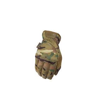 Тактичні рукавички повнопалі зі штучної шкіри сенсорні Mechanix FastFit мультикам L