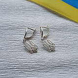 Срібні сережки Тризуб України, фото 2