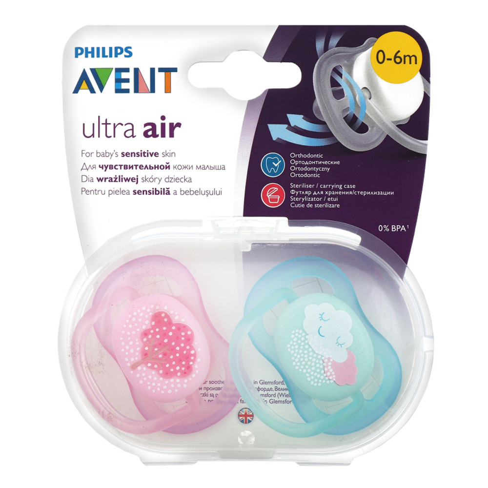 Силіконова ортодонтична пустушка Philips Avent Ultra Air 0-6m (8710103845966)