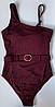 ОПТ Суцільний купальник на одне плече Z.Five 86260 бордівний на 44 46 48 50 52 розмір, фото 6