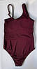 Суцільний купальник у рубчик на одне плече Z.Five 86260-2 бордовий 44 46 48 50 52 розмір, фото 8
