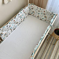 Бортики стеганные в детскую кроватку защита для новорожденных на 3 стороны кроватки Фенс-бортики Радуги