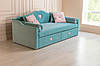 Дитячий диван для щоденного сну MeBelle BELVAL 90х190 з висувними ящиками, бірюзовий, світло-рожевий велюр, фото 3