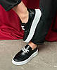 Чорні шкіряні жіночі кросівки, фото 6