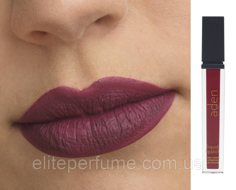 Рідка матова помада Aden Cosmetics Liquid Lipstick 11 Burgundy 7 ml Оригінал