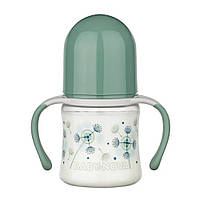 Бутылочка "Декор" с широким горлышком и ручками зеленая 150 мл Baby-Nova 0m+ (4001071012394)