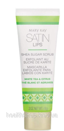 Цукровий скраб для губ Satin Lips з маслом ши «Білий чай і Цитрус» Mary Kay