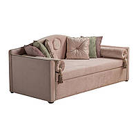 Детский диванчик раскладной дизайнерский MeBelle LAVALLE 90х190 двуспальный, пудрово-розовый велюр