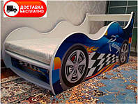 Кровать машинка серия Драйв D 009 Racing синяя для девочек и мальчиков