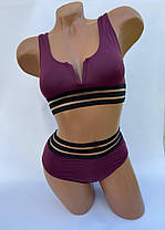 ОПТ Купальник топ з сіткою Z. Five 355 бордовий 36-44 на 42 44 46 48 50 розмір, фото 3