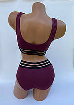 ОПТ Купальник топ з сіткою Z. Five 355 бордовий 36-44 на 42 44 46 48 50 розмір, фото 4