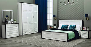 Спальний Гарнітур Леон (білий супермат + дуб графіт)