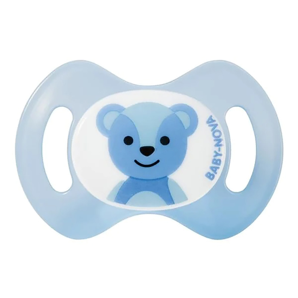 Пустушка силіконова ортодонтична (0-2 міс) блакитна Baby-Nova 1 шт. (4001071200104)