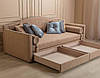 М'який диван ліжко для підлітка MeBelle LAVALLE 90х190 з ящиками для речей, світло-коричневий, беж велюр, фото 4