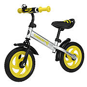 Дитячий велобіг сталева рама колеса EVA (ПЕНА) BALANCE TILLY Tornado біговел тиллі розмір коліс — 12 (Yellow)