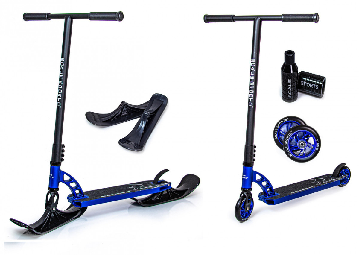 Дитячий самокат-c снігохід 2 в 1 Scale Sports Off-Road Blue арт.9998