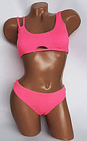 ОПТ Купальник топом рубчик Z.Five 9350 рожевий 36-44 на 42 44 46 48 50 розмір, фото 5
