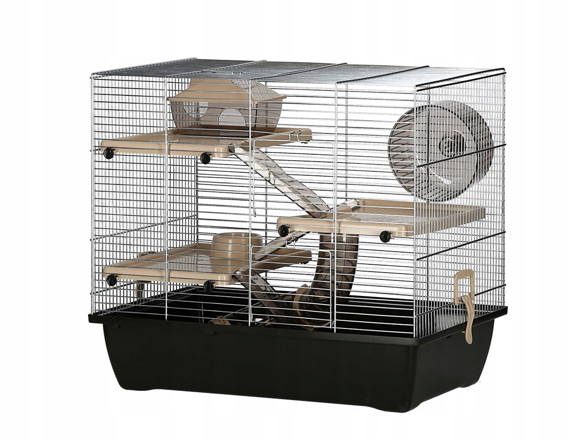 Клітка для гризунів із лотком, чорний колір, 50 х 45,5 х 33см