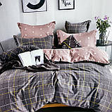 Полуторний комплект постільної білизни із простирадлом на гумці 150*220см. Постільна білизна з фланелі, фото 2