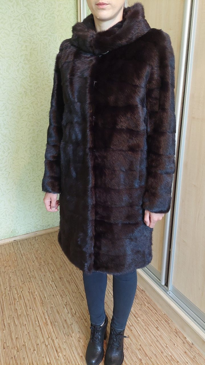 Шуба Норка степова натуральна довжина 90 см алеркова шуба натуральна степова норка дика трансформер знижки