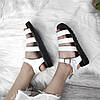 Жіночі чоботи Sandals Dr. Martens Black білі виконані з ремінців прошиті на платформі, фото 6
