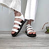 Жіночі чоботи Sandals Dr. Martens Black білі виконані з ремінців прошиті на платформі, фото 8