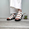 Жіночі чоботи Sandals Dr. Martens Black білі виконані з ремінців прошиті на платформі, фото 3