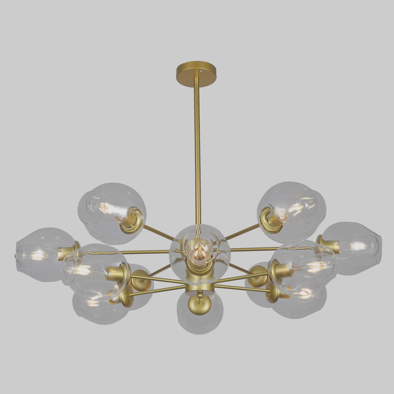 Золота люстра на 12 ламп Molecule (52-6035-12 GD+CL)
