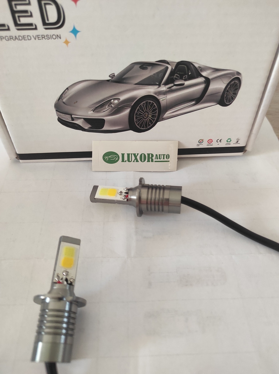 Двоколірні світлодіодні LED автолампи H3 в протитуманні фари (ПТФ) 3000K / 6000 K, фото 1