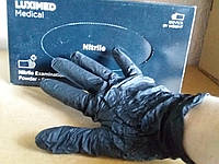 Перчатки нитриловые медицинские одноразовые смотровые неопудренные черные M 100шт./уп. Luximed Medical