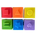 Набір тактильних сенсорних кубиків QL 9911 A розвиваючі Монтессорі 6 шт, фото 2