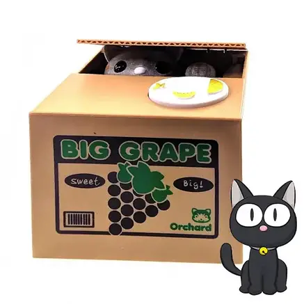 Дитяча скарбничка "Воришка монет "Big Grape" Кішка, фото 1
