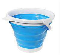 Ведро 10 литров туристическое складное Collapsible Bucket / Универсальное круглое Ведро