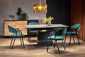 Сірий розкладний стіл MARTIN темно сірий/чорний 160(200)х90 (Halmar)